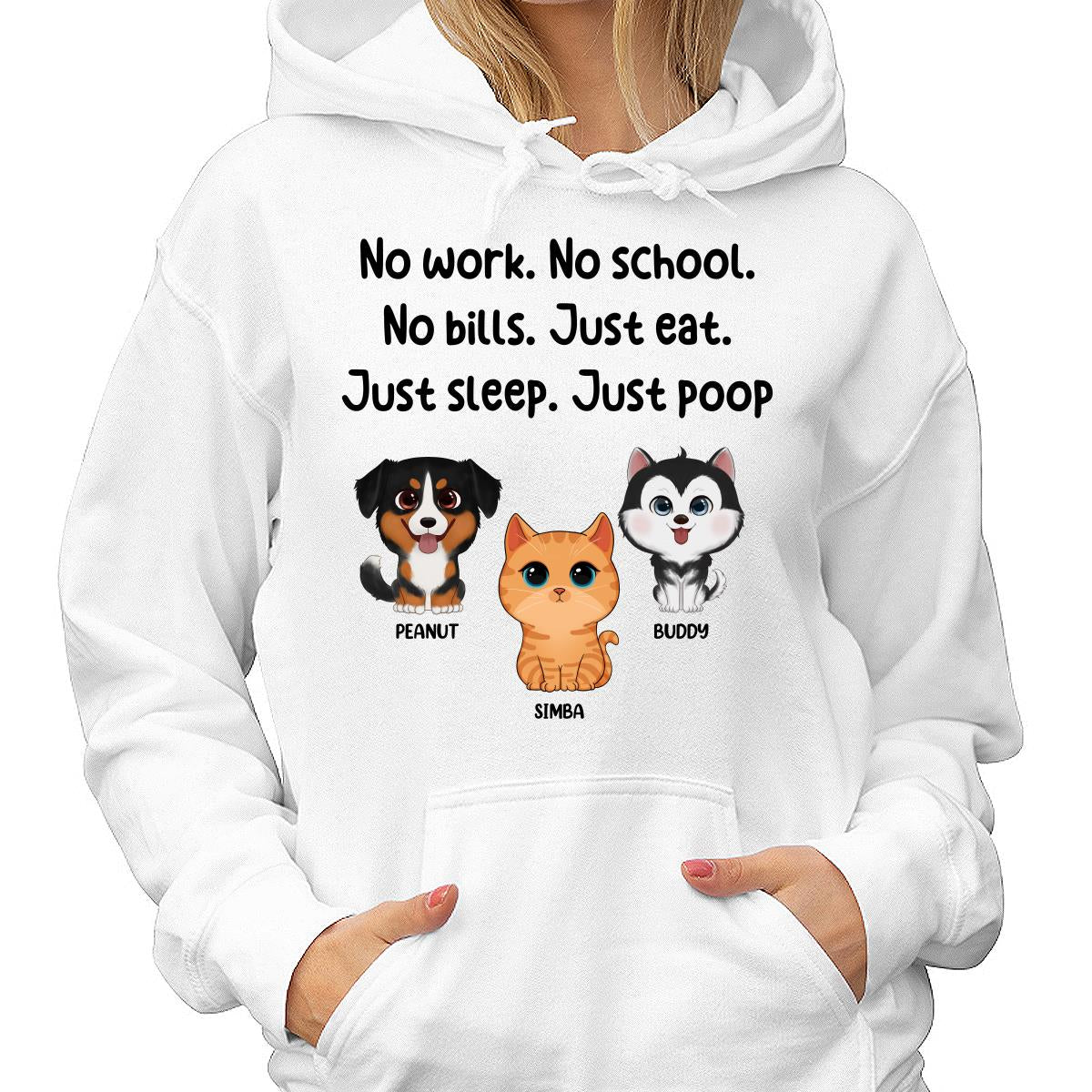 No Work No School No Bills Cute Dogs Cats Personalized Shirt