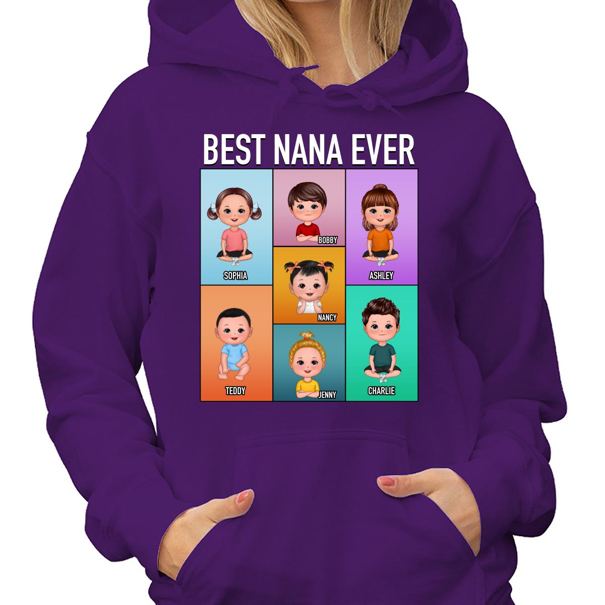 Best Mom Grandma Ever Doll Kids In Colorful Frame Personalized Shirt