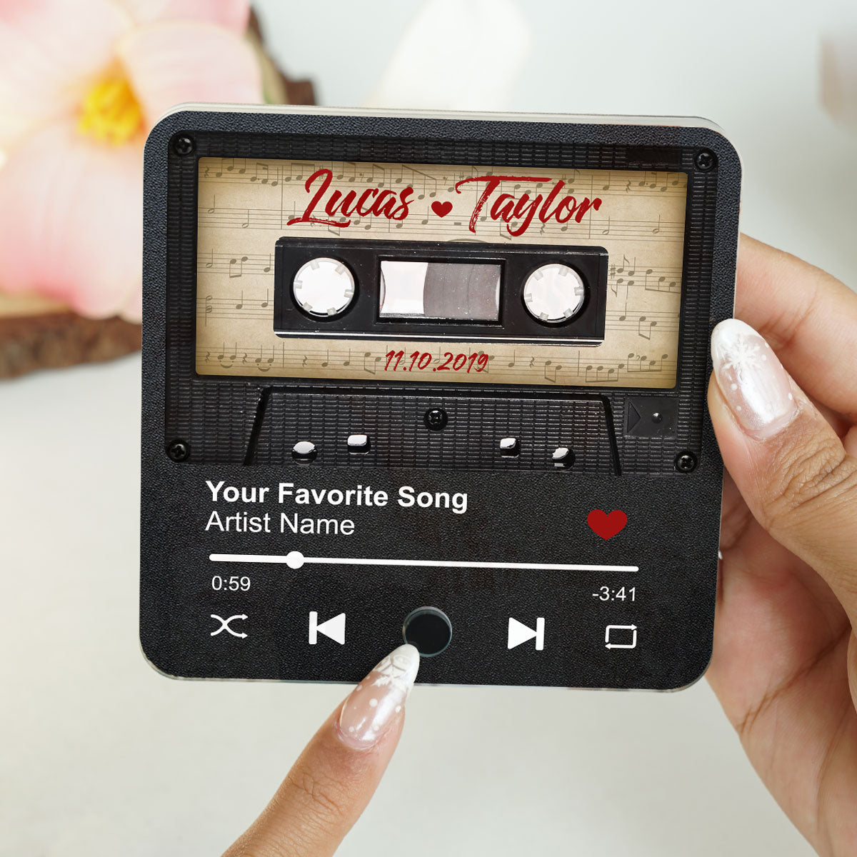 Retro Black Cassette Tape Personalized Music Fridge Magnet, Anniversary  Gift For Him, For Her, For The Couple