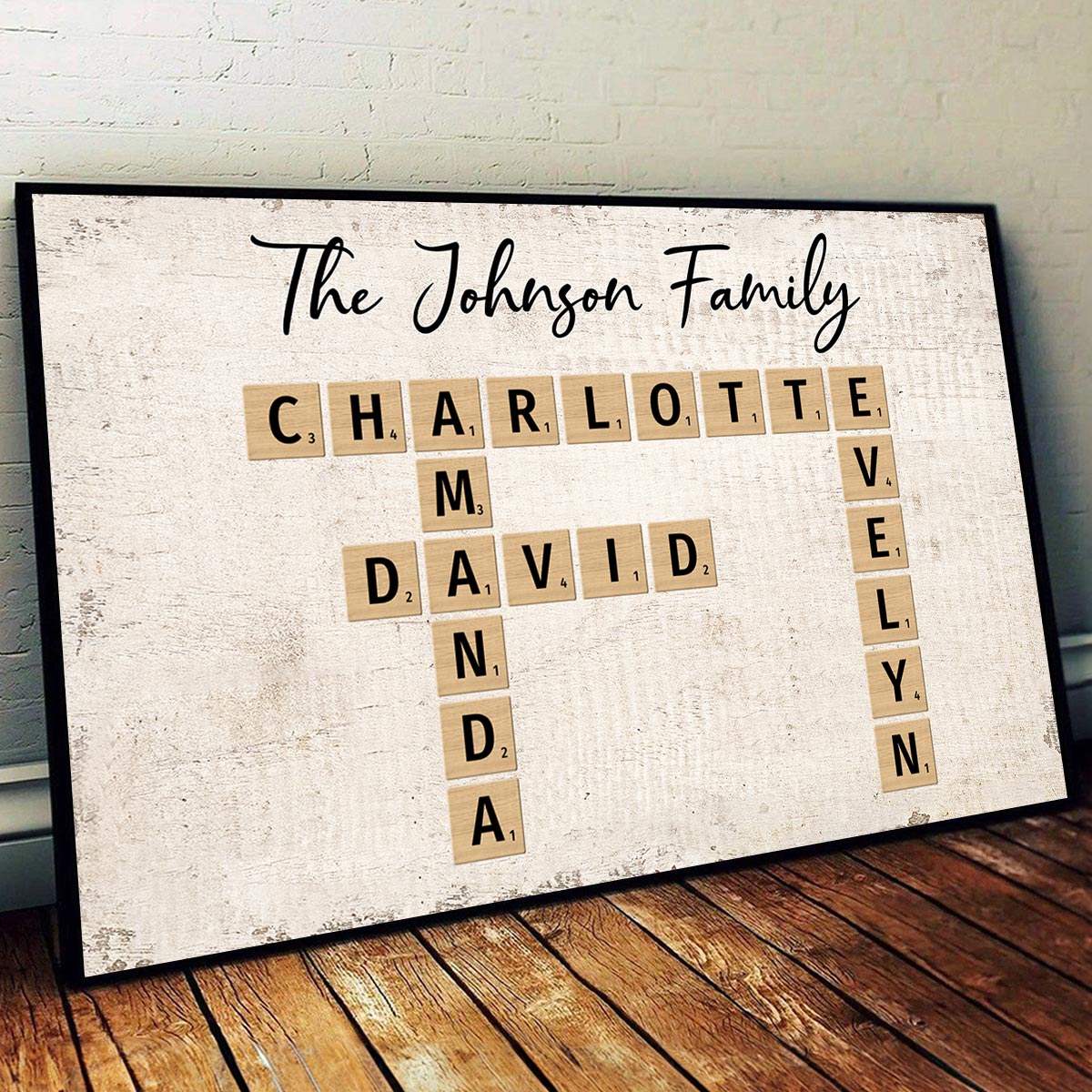 Family Crossword Puzzle Art Created In A Moment, Treasured Forever - Personalized Poster