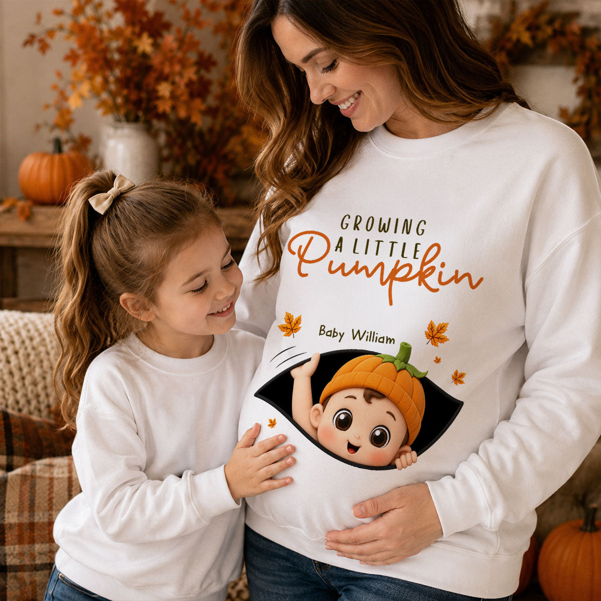 Trending Baby Pumpkin - Personalized Shirt - Fall Season Gift For Wife, Daughter - Pregnancy Announcement