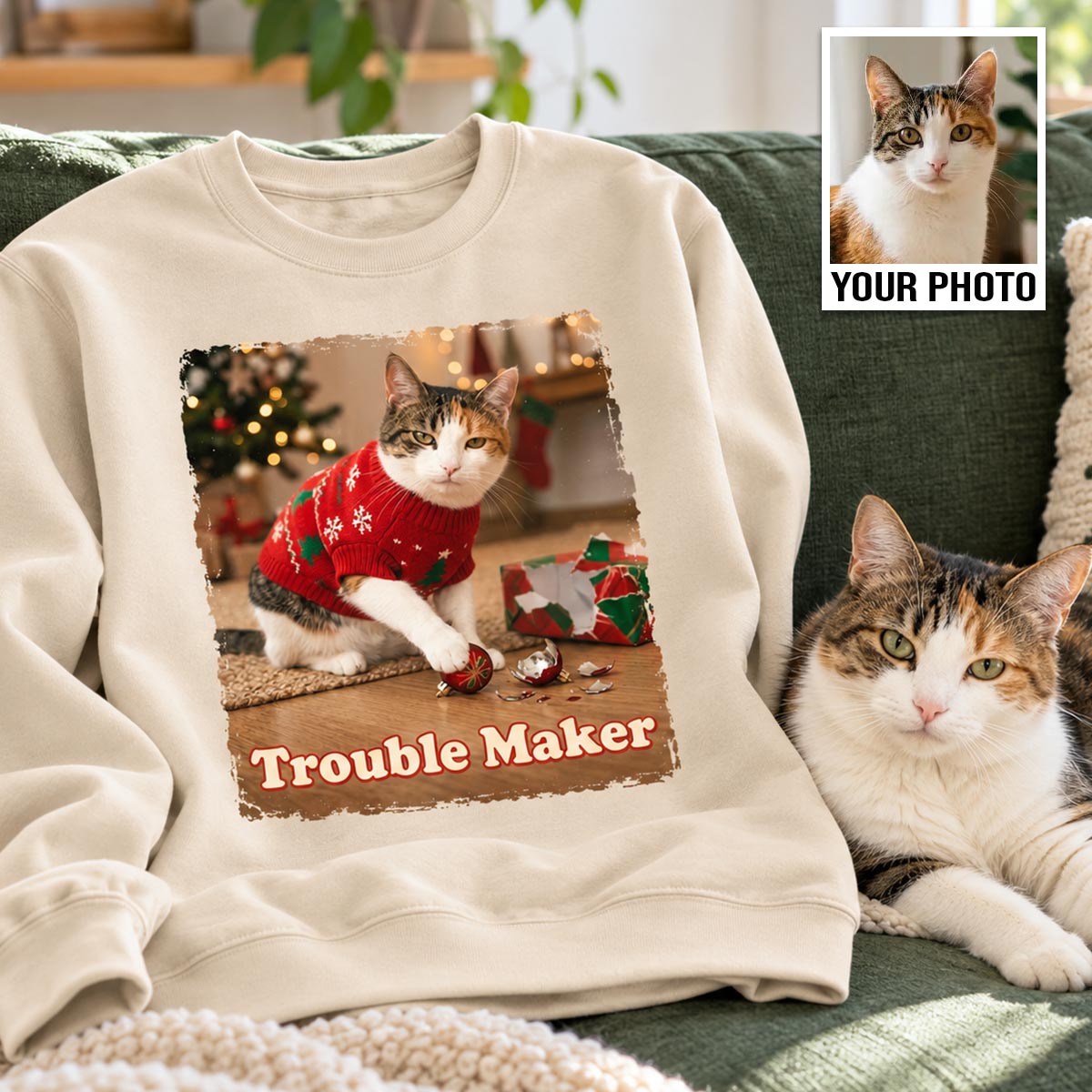 I Do What I Want Trouble Maker Upload Pet Photo - Personalized Shirt - Funny Christmas Gift For Pet Lovers