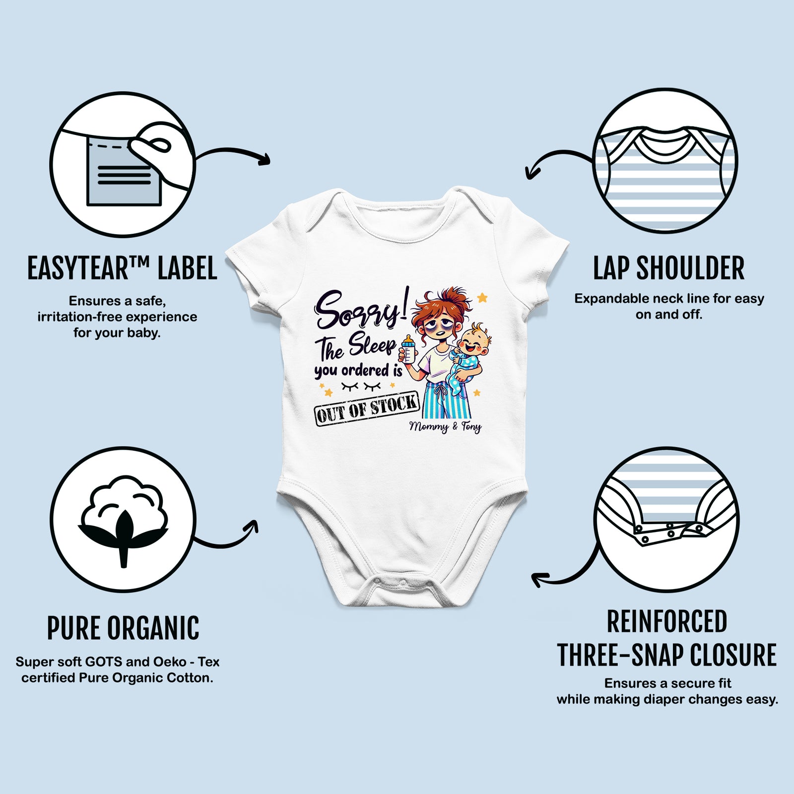 The Sleep You Ordered Is Out Of Stock Funny Personalized Baby Onesie, Baby Shirt