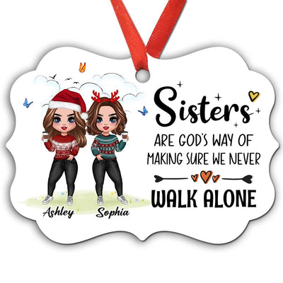 Sisters Never Walk Alone Personalized Christmas Ornament