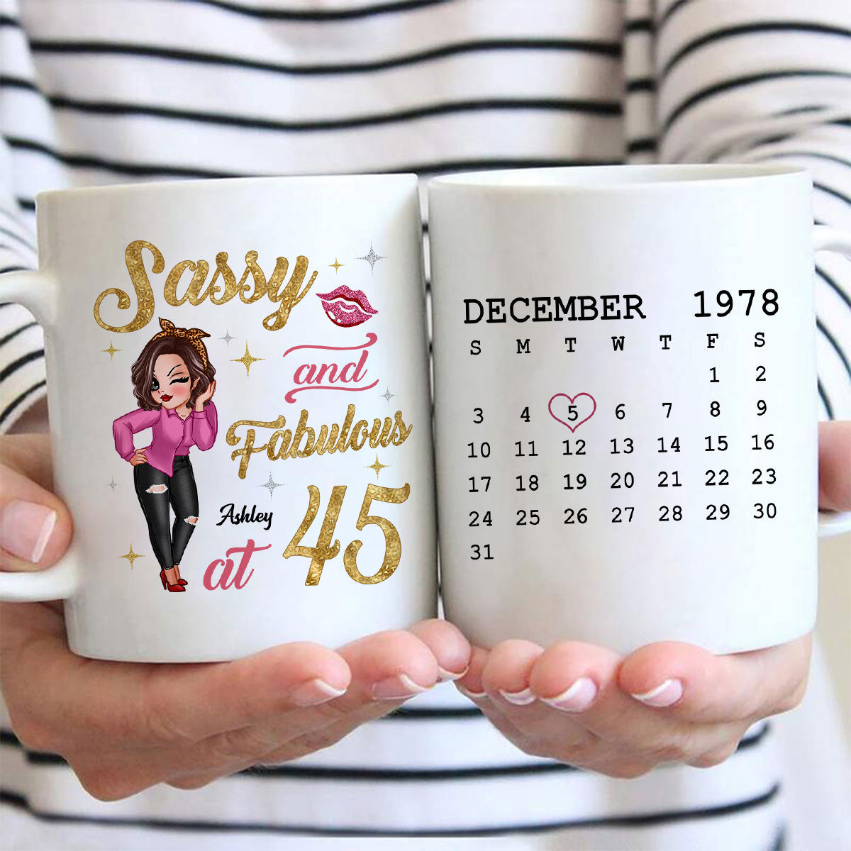 Sassy & Fabulous Birthday Calendar Pretty Woman Personalized Mug
