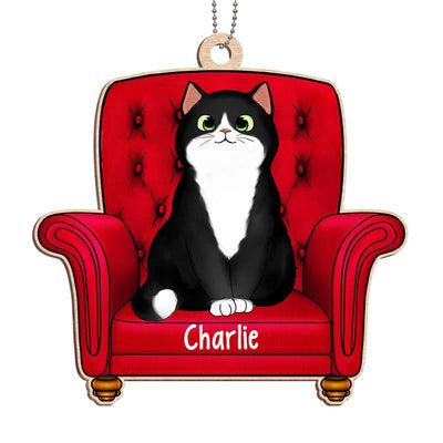 Cats On Sofa Personalized Acrylic Ornament