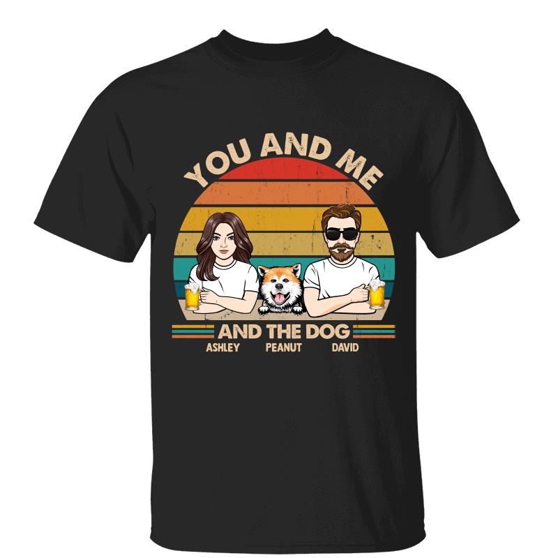 Couple And Dogs Retro Personalized Shirt