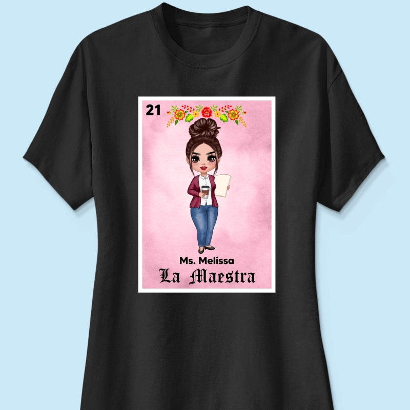Teacher Maestra Loteria Card Personalized Shirt