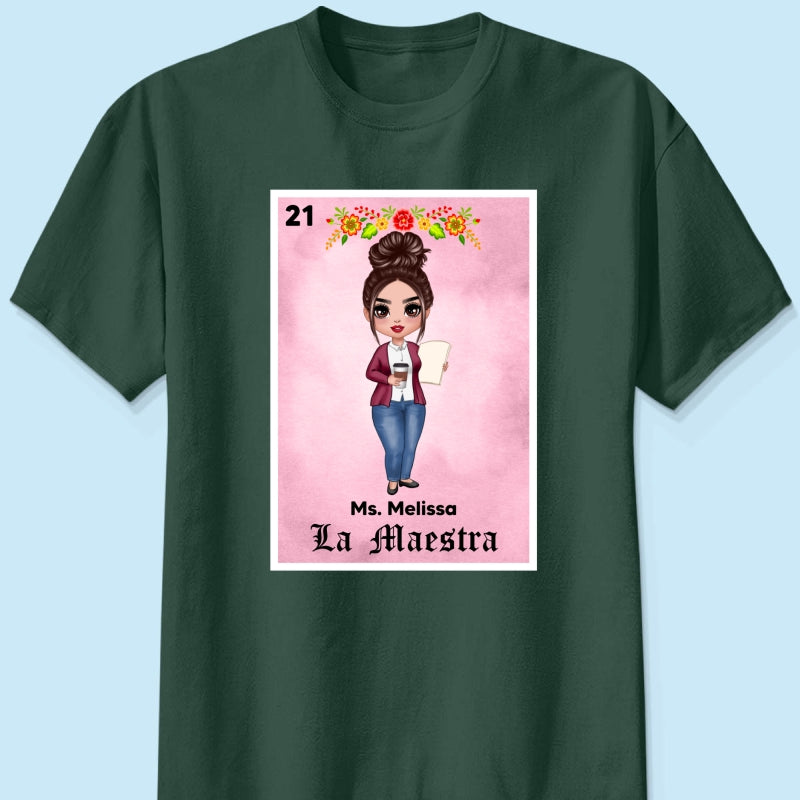 Teacher Maestra Loteria Card Personalized Shirt