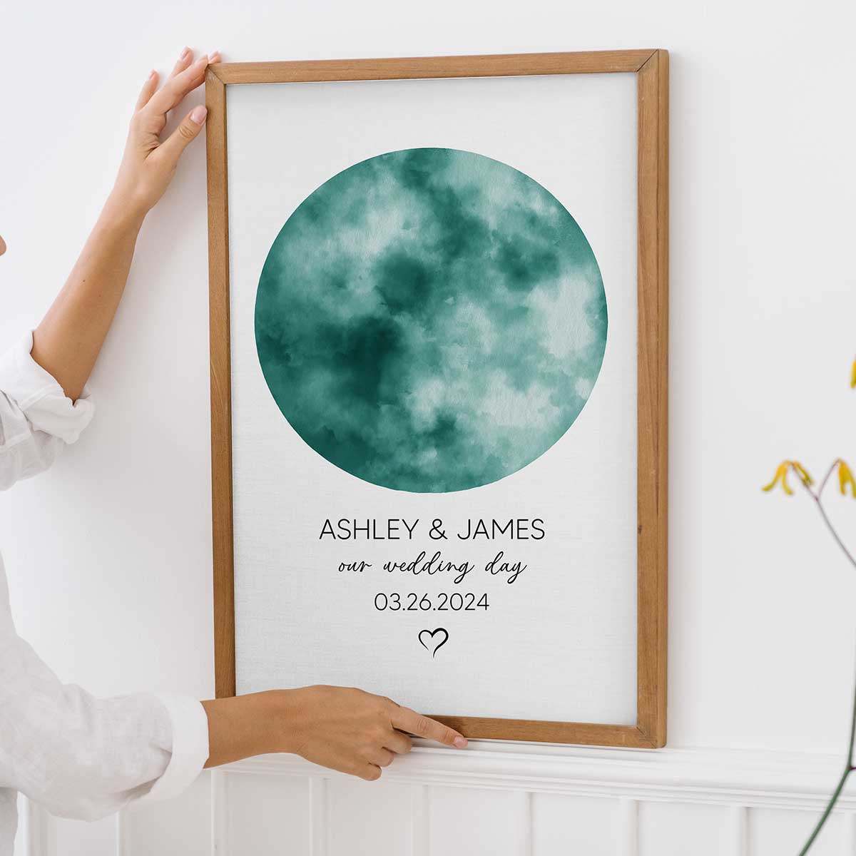 Couple Special Custom Moon Phases Anniversary Date Personalized Poster, Anniversary Gift, Wedding Gift For Couple