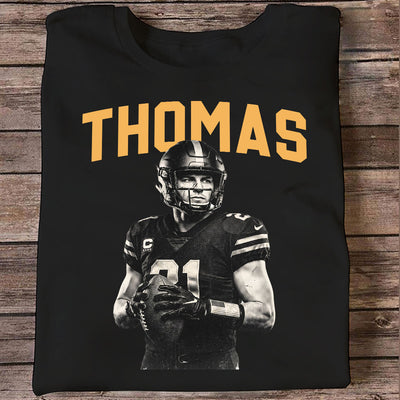 Custom Photo Retro Vintage Portrait - Personalized Shirt - Trendy Fall Tee for Football Mom