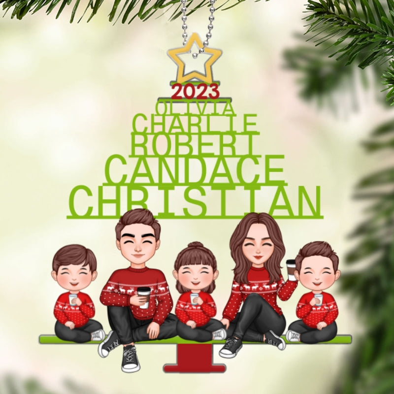 Family Name Christmas Tree Personalized Acrylic Ornament