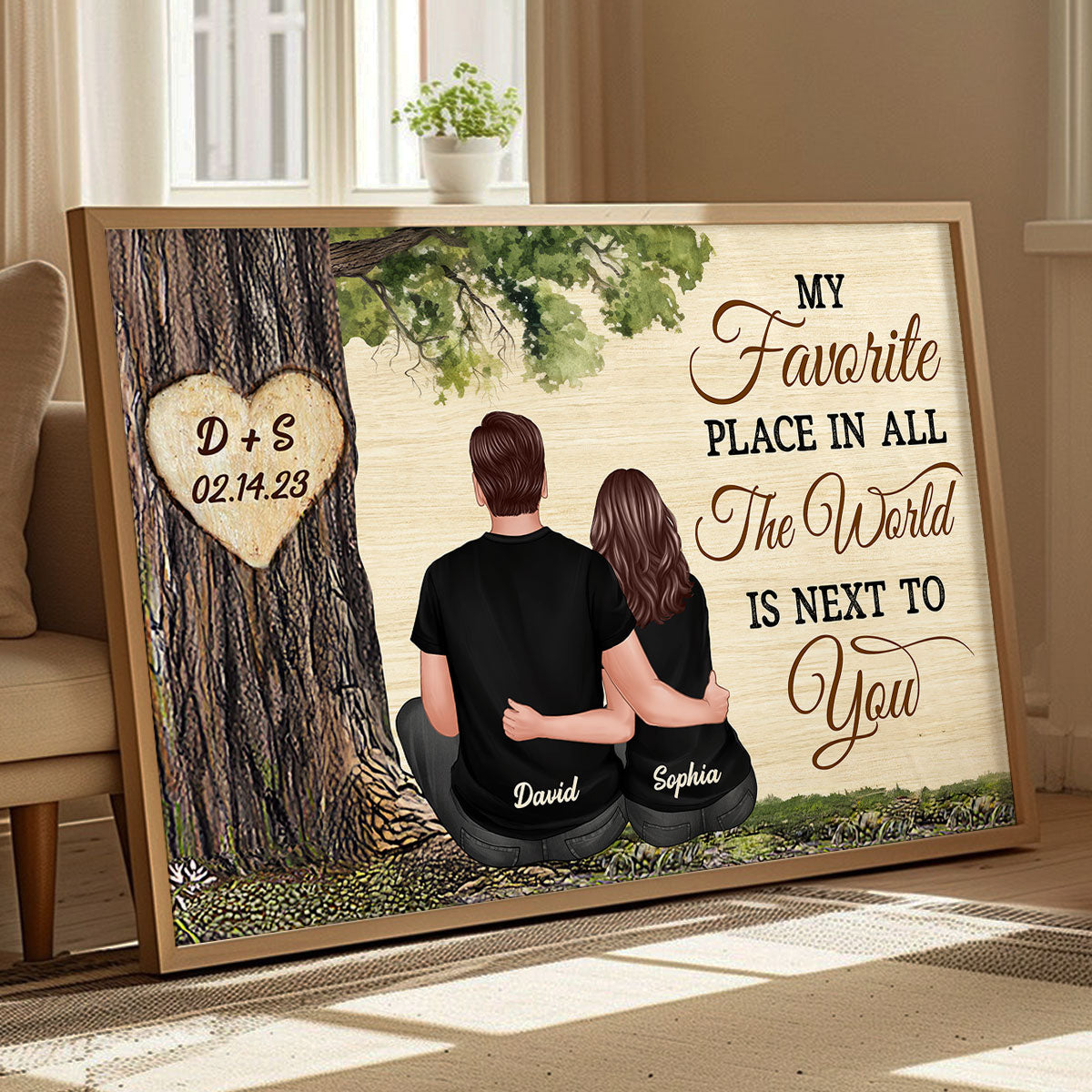 Personalized Couple Poster, Favorite Place Is Next To You,  Gift, Anniversary Gift for Couples, for Him, for Her