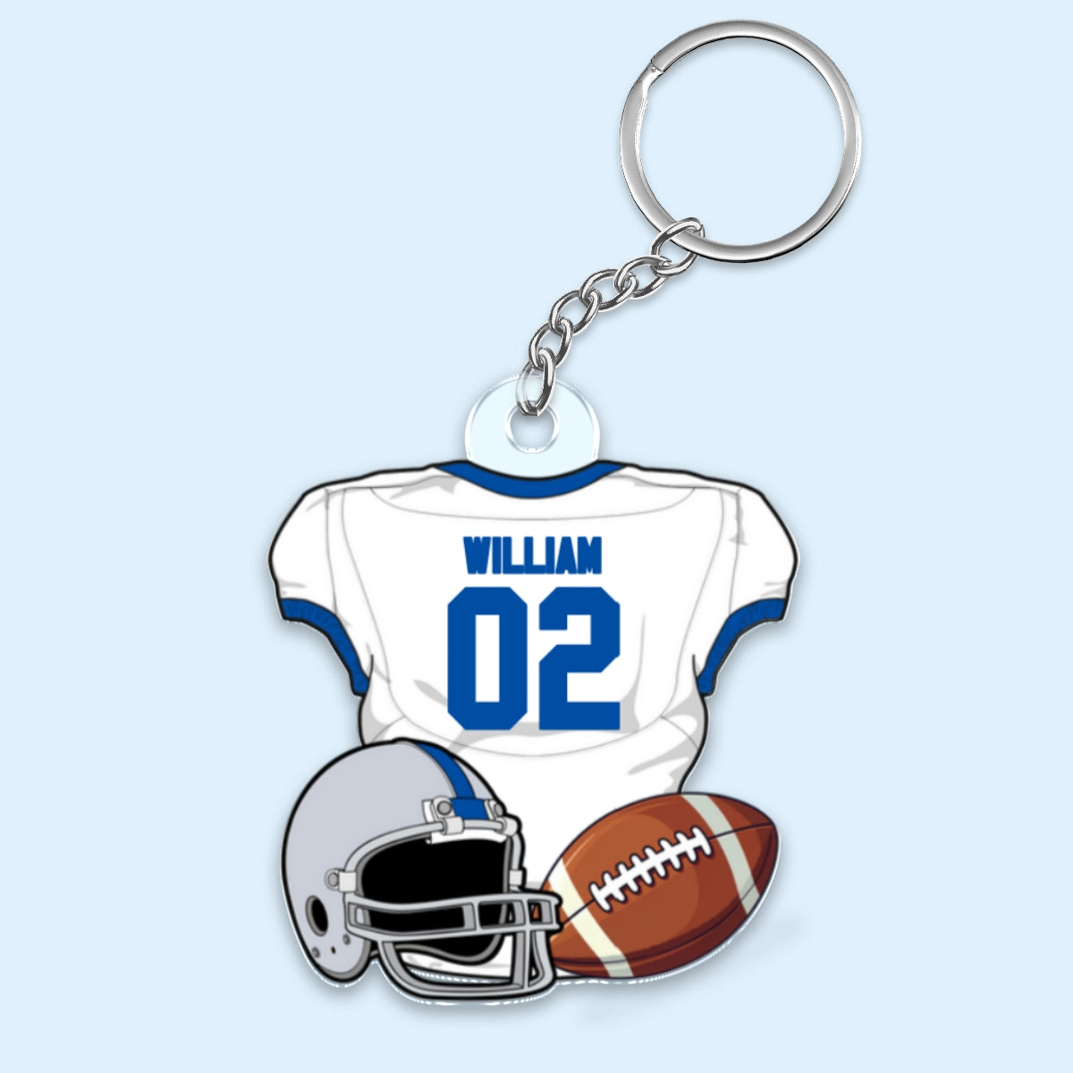 American Football Jersey Personalized Acrylic Keychain, Gift For Son, Husband