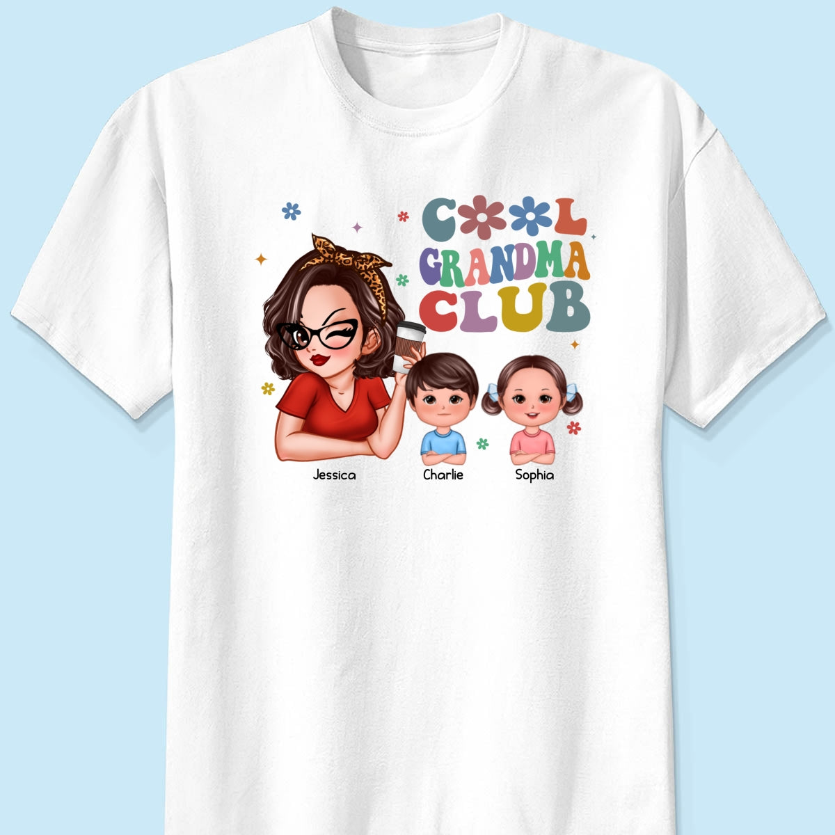 Cool Grandma Club Woman And Kids Personalized Shirt