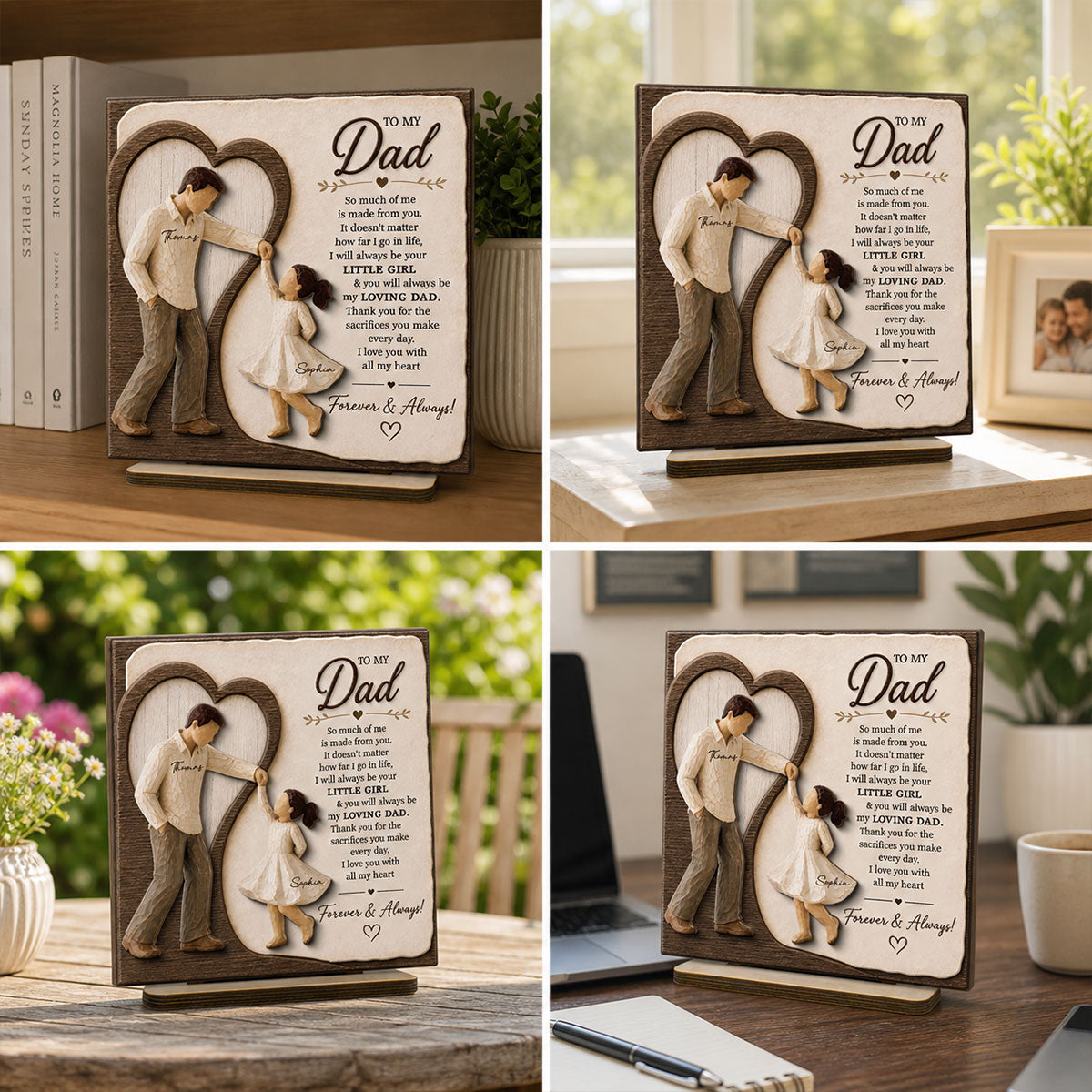 Will Always Be Your Little Girl Dancing Father & Daughter - Personalized 2-Layered Wooden Plaque - Sentimental  Gift From Daughter