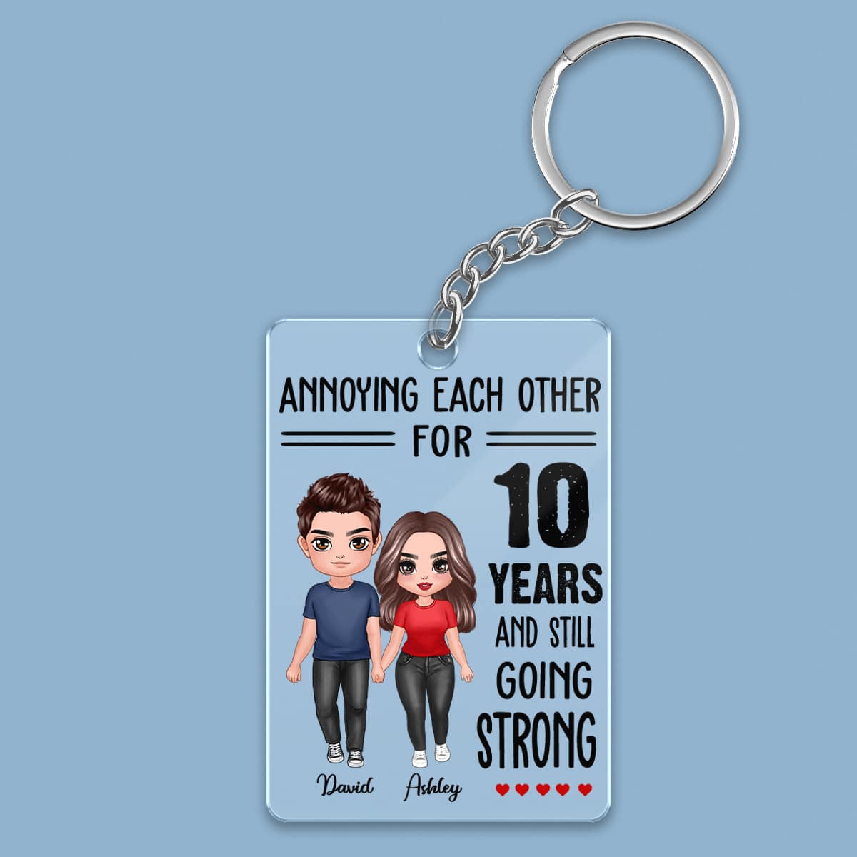 Annoying Each Other For Many Years Doll Couple Standing Personalized Acrylic Keychain