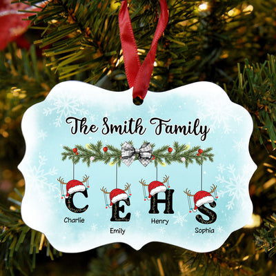 Family First Letter Name Christmas Personalized Aluminum Ornament