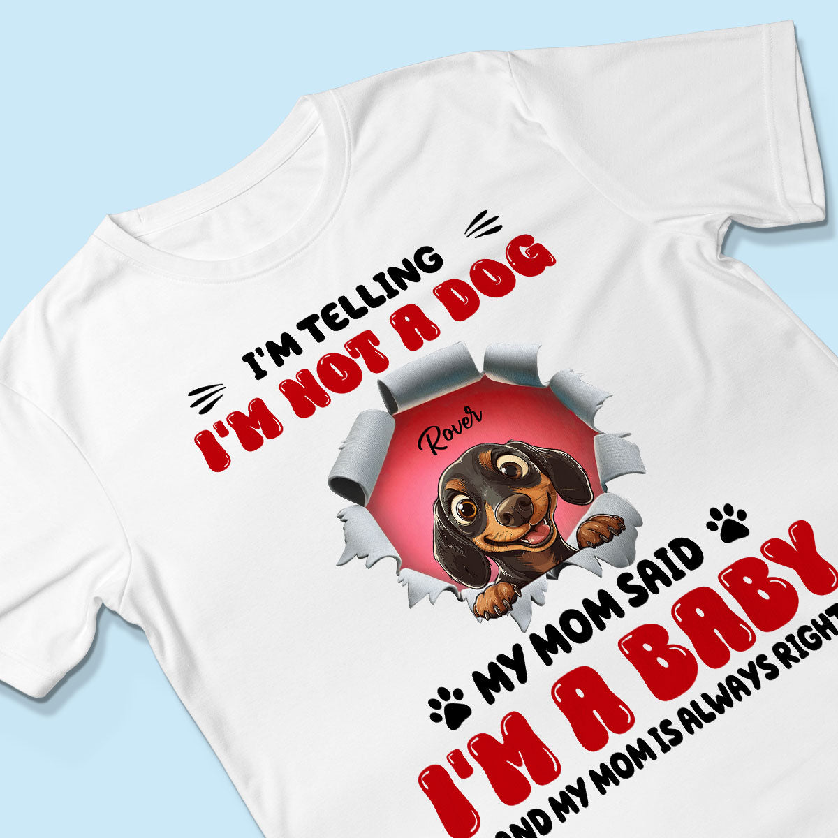 I'm Telling You I'm Not a Dog Funny Cartoon Peeking Dog Personalized Shirt, Gift for Dog Moms