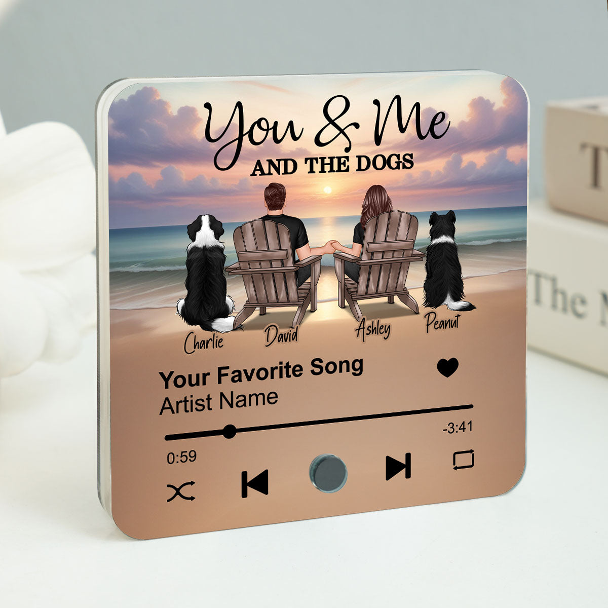 Couple You Me And The Dogs Cats Personalized Music Fridge Magnet, Heartfelt 2025  Gift For Couple, Dog Lovers, Cat Lovers, Pet Lovers