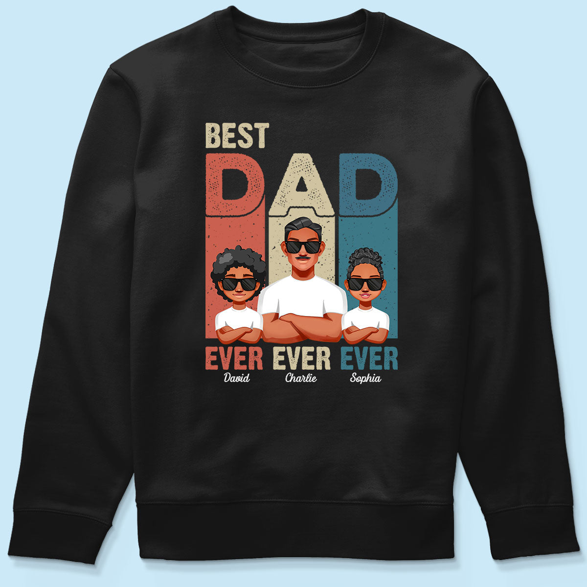 Best Dad Ever Retro Frame Letters Personalized Shirt