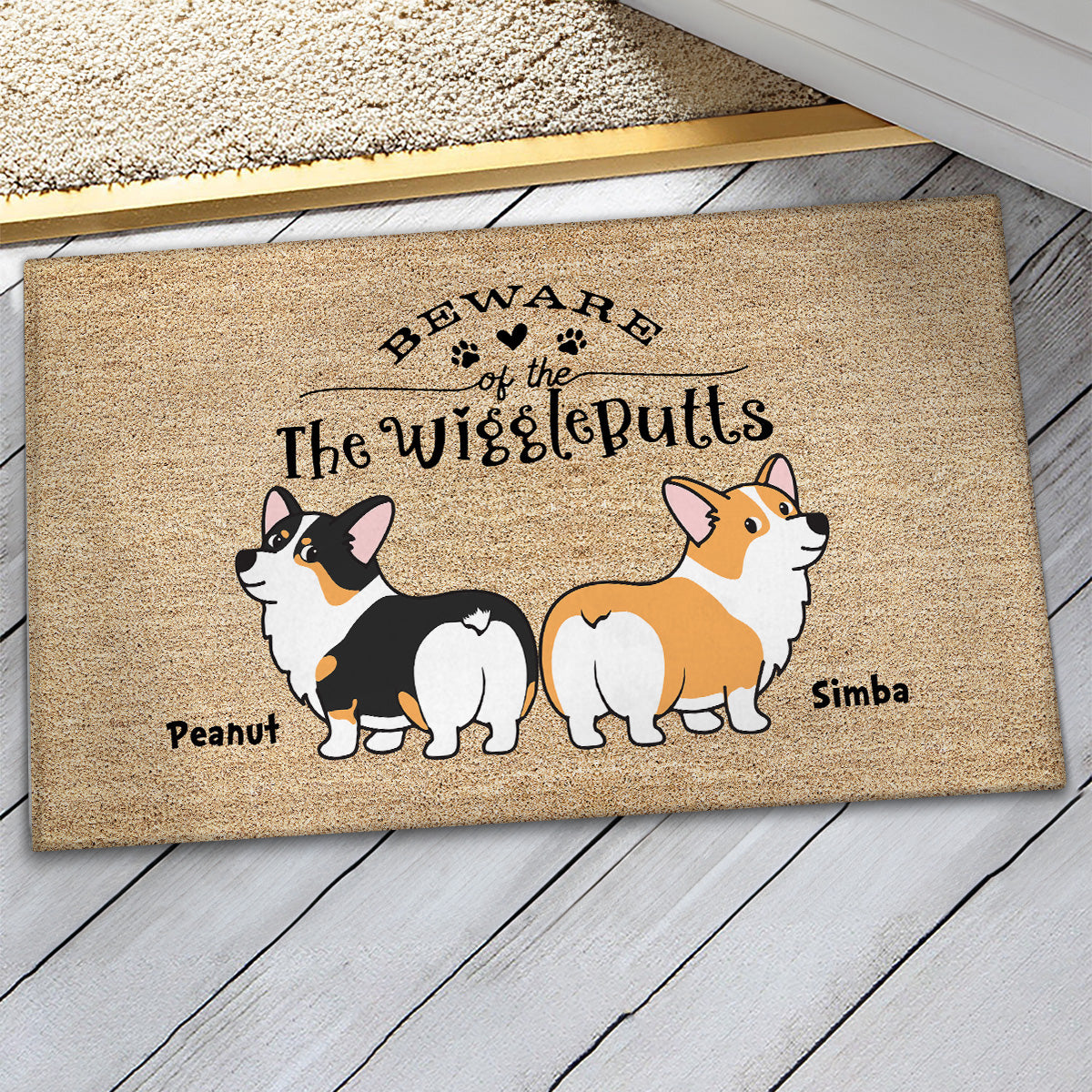 Corgi Wiggle Butt Club Dog Personalized Doormat, Home Decor For Corgi Lover