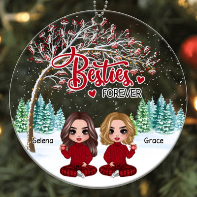 Doll Besties Sisters Under Berry Tree Personalized Acrylic Ornament