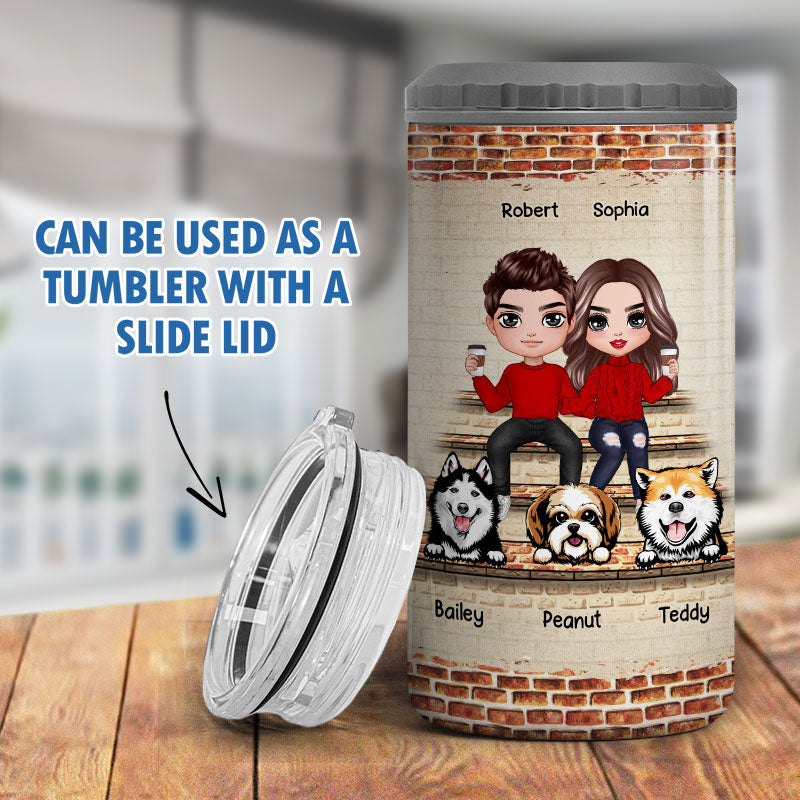 Couple And Dogs We Got This Tumbler Personalized 4 in 1 Can Cooler