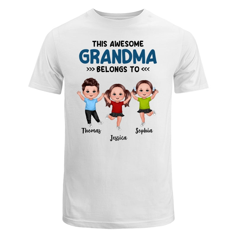 This Grandma Mom Dad Grandpa Belongs To Happy Kids Personalized Shirt