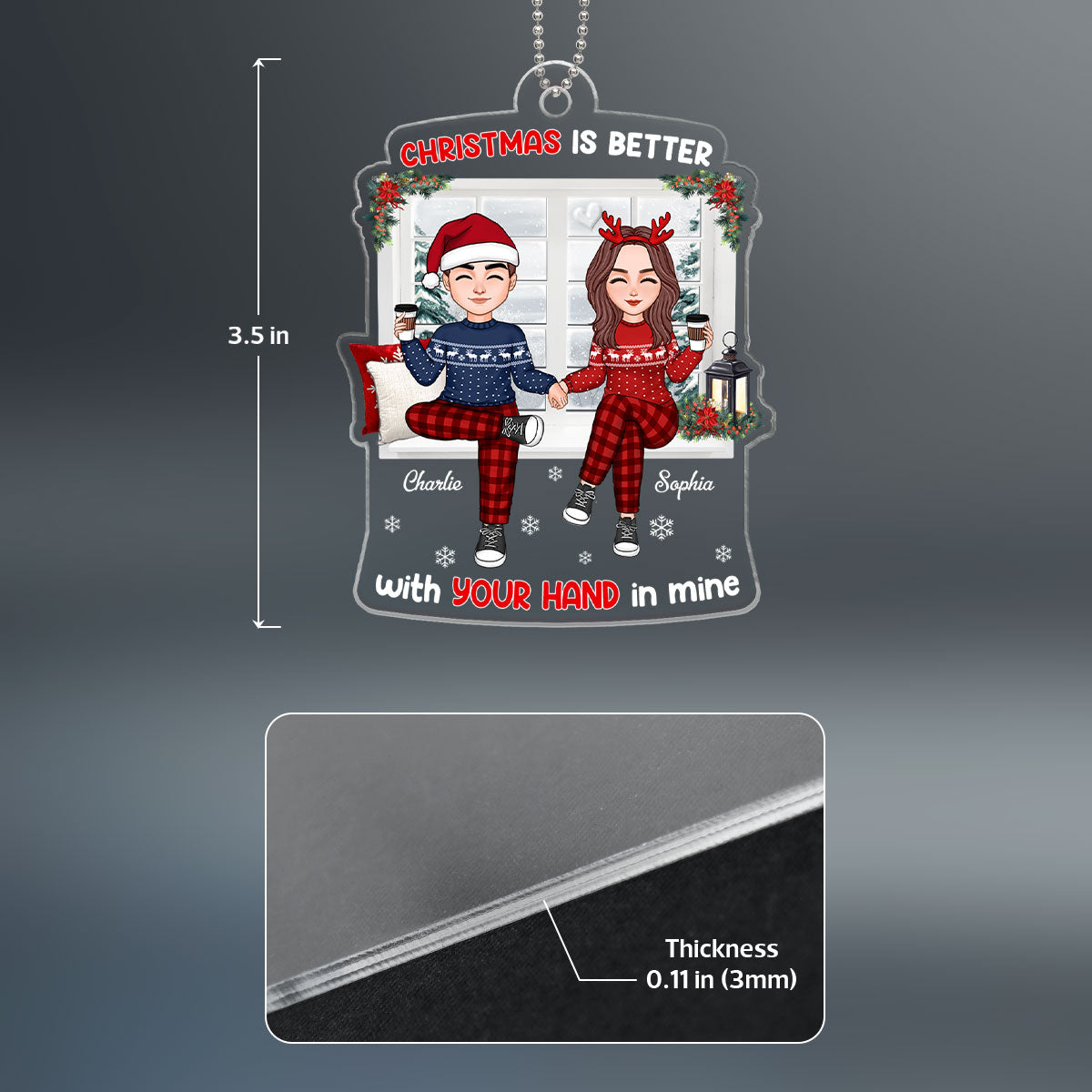 Couple Sitting By The Window Personalized Acrylic Ornament