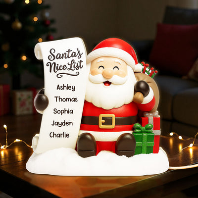 Santa's Nice List Kids' Names Family Christmas Decor - Personalized LED Light Box -Christmas Gift For Grandma, Grandpa, Family