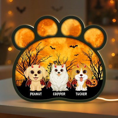 Spooky Halloween Theme Dog Paw Personalized LED Light Box