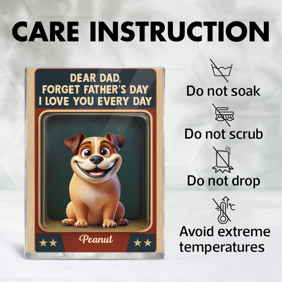 Forget Father's Day We Love You Every Day Cute Dog Figures Style Personalized Acrylic Block Plaque