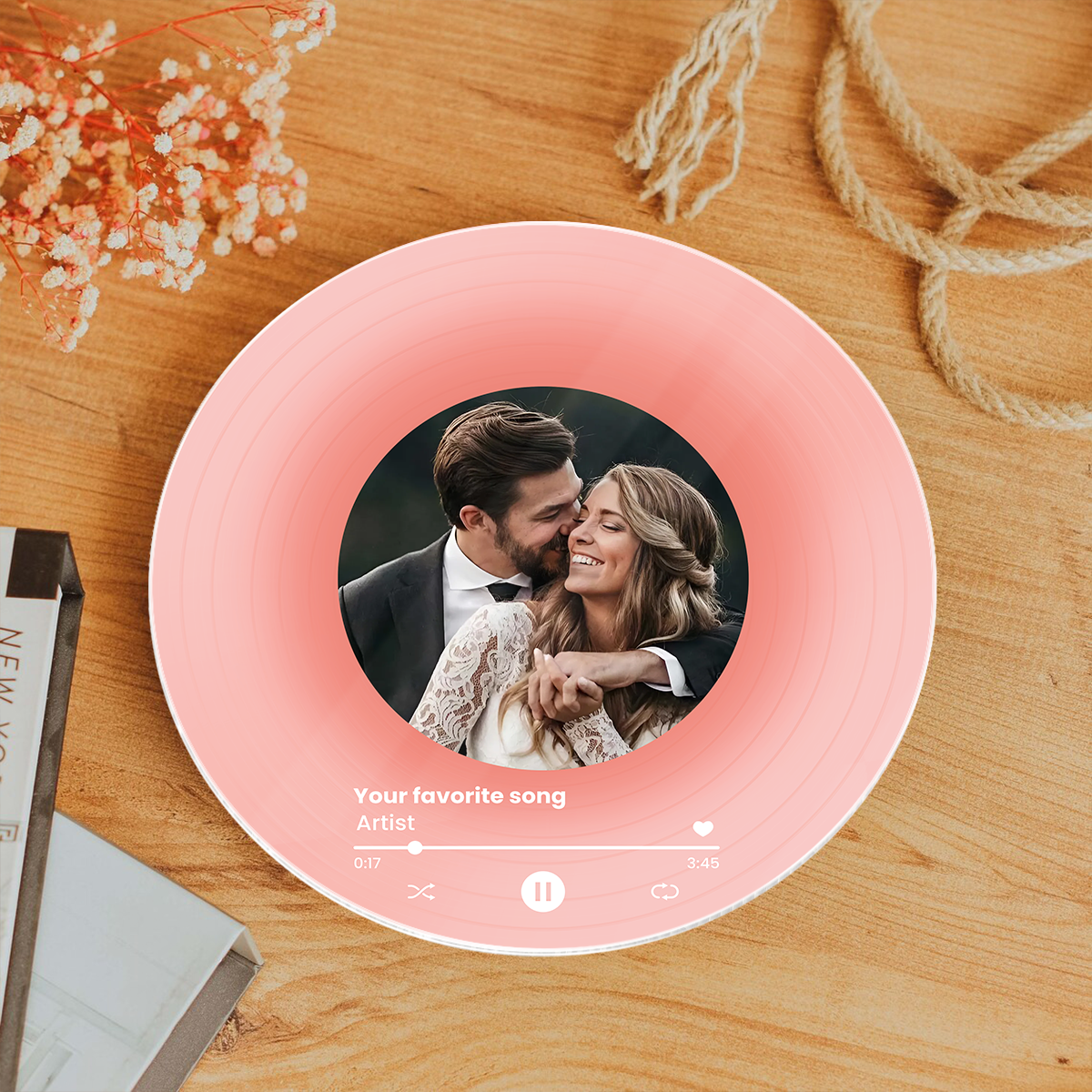 Couple Besties Family Photo Favorite Song Personalized Acrylic Record Plaque, Heartfelt Gift For Couple, For Him, For Her, Boyfriend, Girlfriend, Husband, Wife
