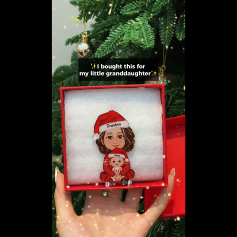 Grandma & Grandkid Christmas Gift For Granddaughter Grandson - Personalized Acrylic Ornament - Gift For Granddaughter, Grandson