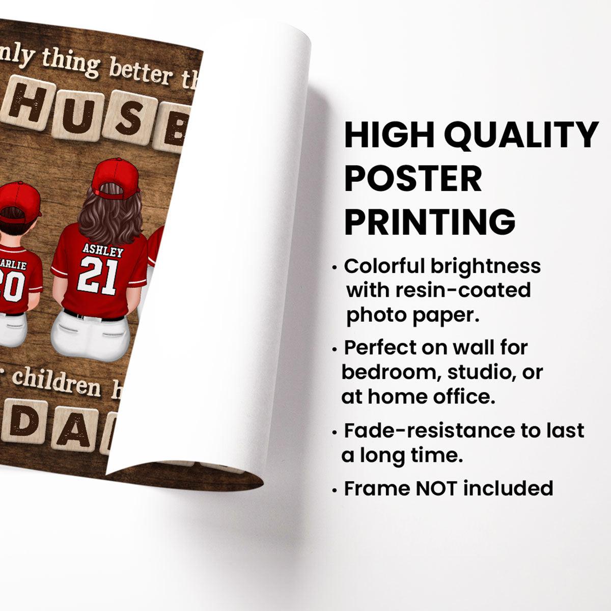 Baseball Family The Only Thing Better Than Having You As My Husband Personalized Poster, Gift For Dad