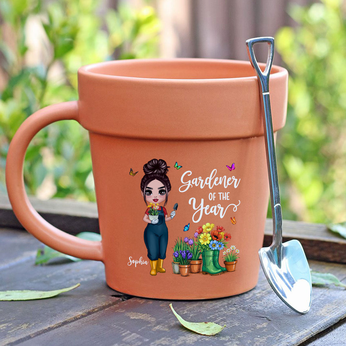 Gardener Of The Year Plant Lady Personalized Plant Pot Ceramic Mug