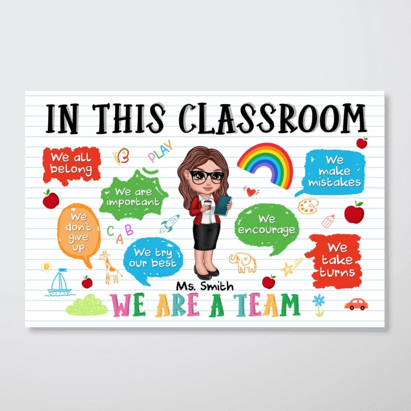 Adorable Teacher Personalized Poster, Gift For Teacher, Appreciation Gift, Back To School, Teacher Classroom Decor