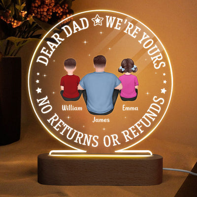 Dad We‘re Yours Personalized Circle LED Night Light