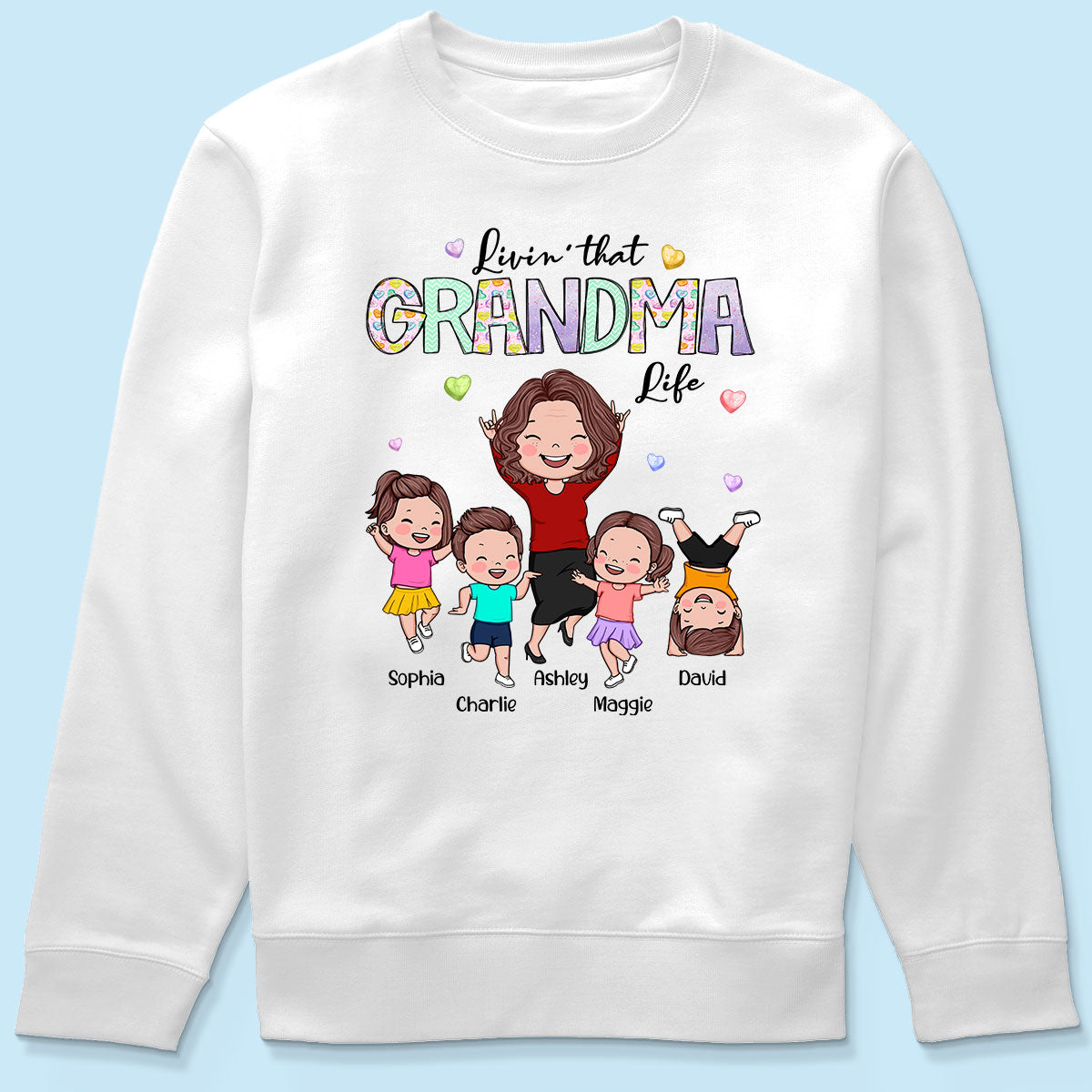 Livin' That Grandma Life Vector Happy Kids Personalized Shirt