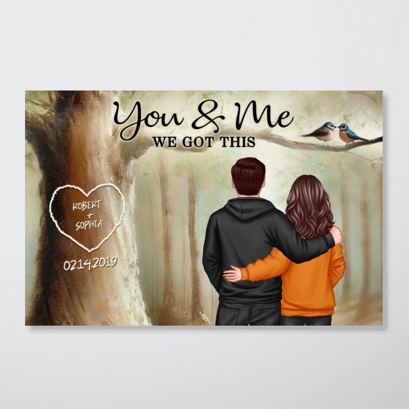 Couple Names Carved On Tree Of Love Personalized Poster, Heartfelt Gift For Couple, For Him, For Her, Boyfriend, Girlfriend, Husband, Wife