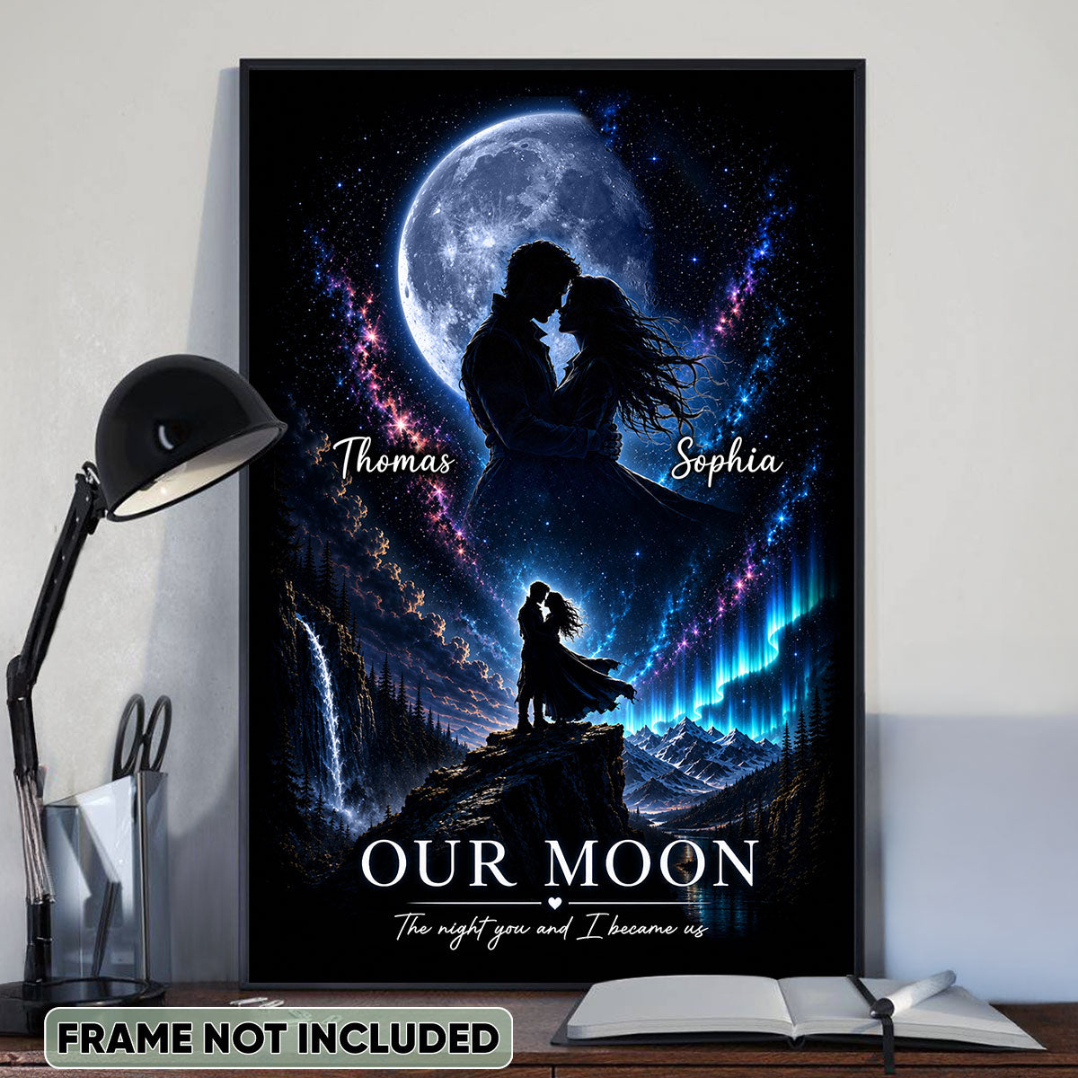 The Night You and I Became Us Custom Moon Phase by Date - Personalized Poster - Anniversary Gift for Her, for Him