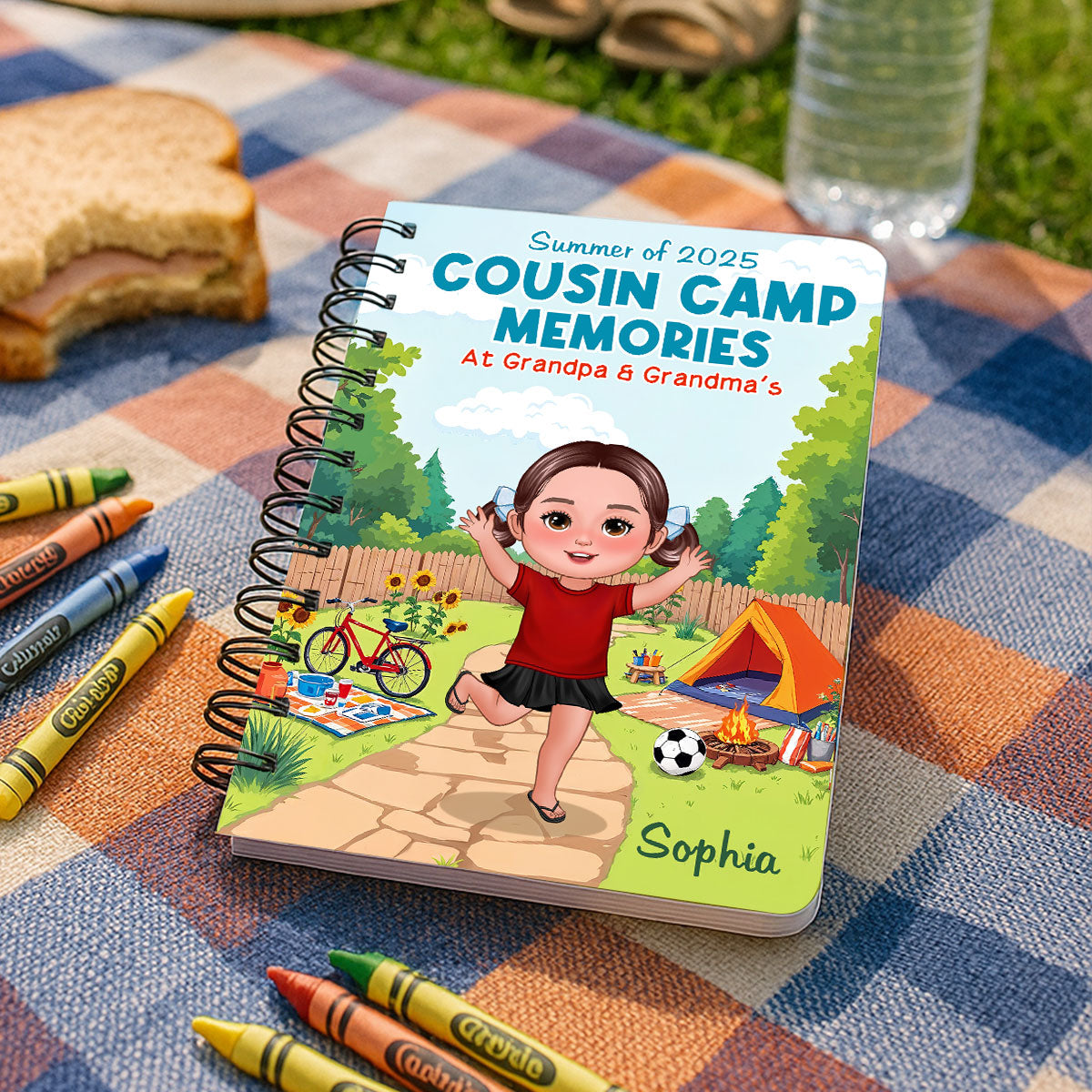 Cousin Camp Memories Personalized Spiral Notebook Journal, Gift For Kids