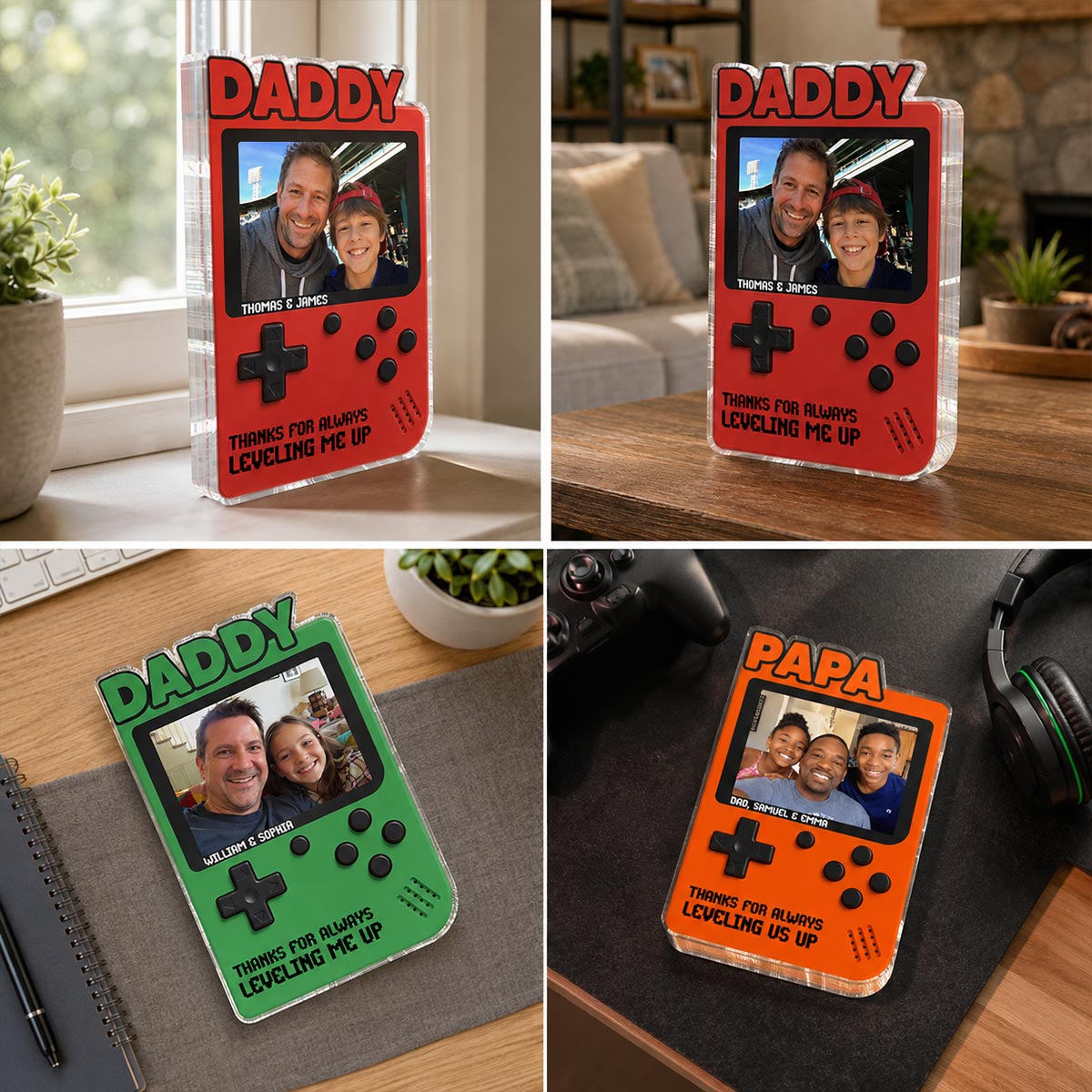 Retro Game Console Custom Photo - Personalized Acrylic Block Plaque - Father's Day Gift For Gamer Husband, Dad, Grandpa