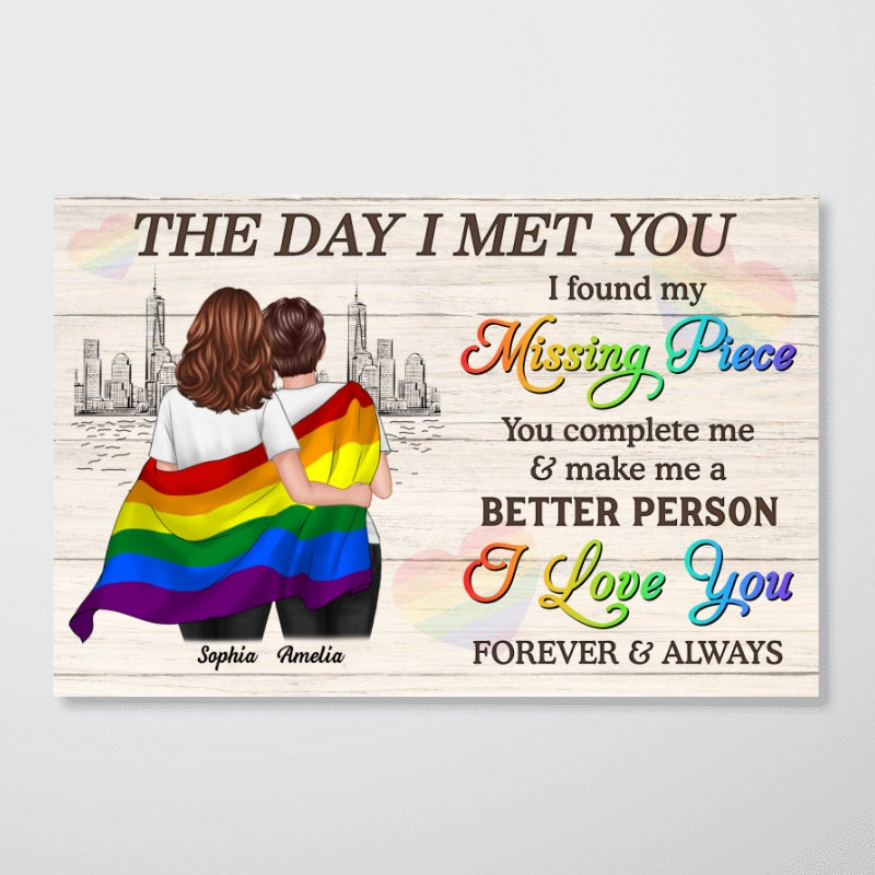Pride Month LGBTQ+ Couple The Day I Met You Personalized Poster, Gift For Couple