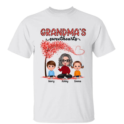 Grandma Sweethearts Grandkids Tree Personalized Shirt
