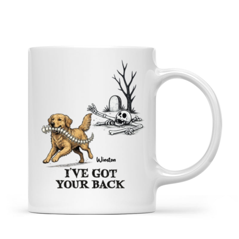 I've Got Your Back Dog Stealing Backbone From Your Dog Photo - Personalized Mug - Funny Halloween Drinkware For Dog Lovers