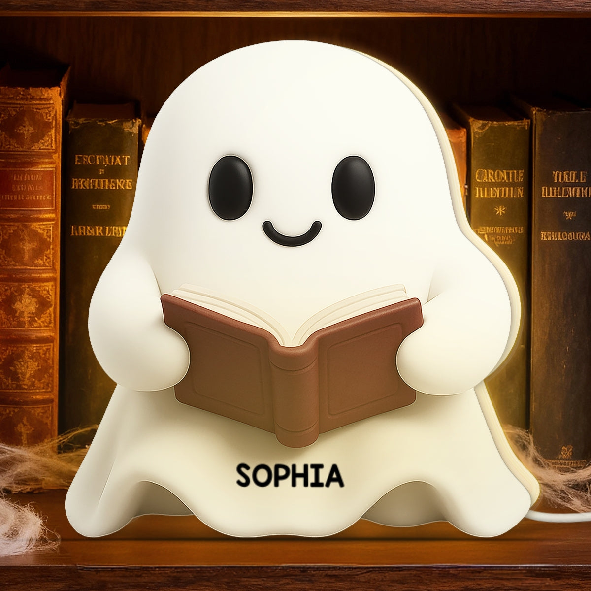 Halloween Boo Ghost Reading Book - Personalized Light Box - Gift For Book Lovers