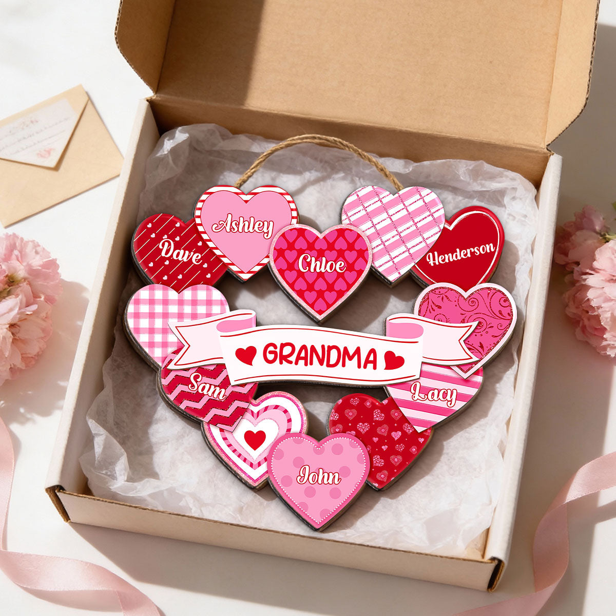 Grandma's Sweethearts Coquette Valentine's Day - Personalized Door Hanger Sign