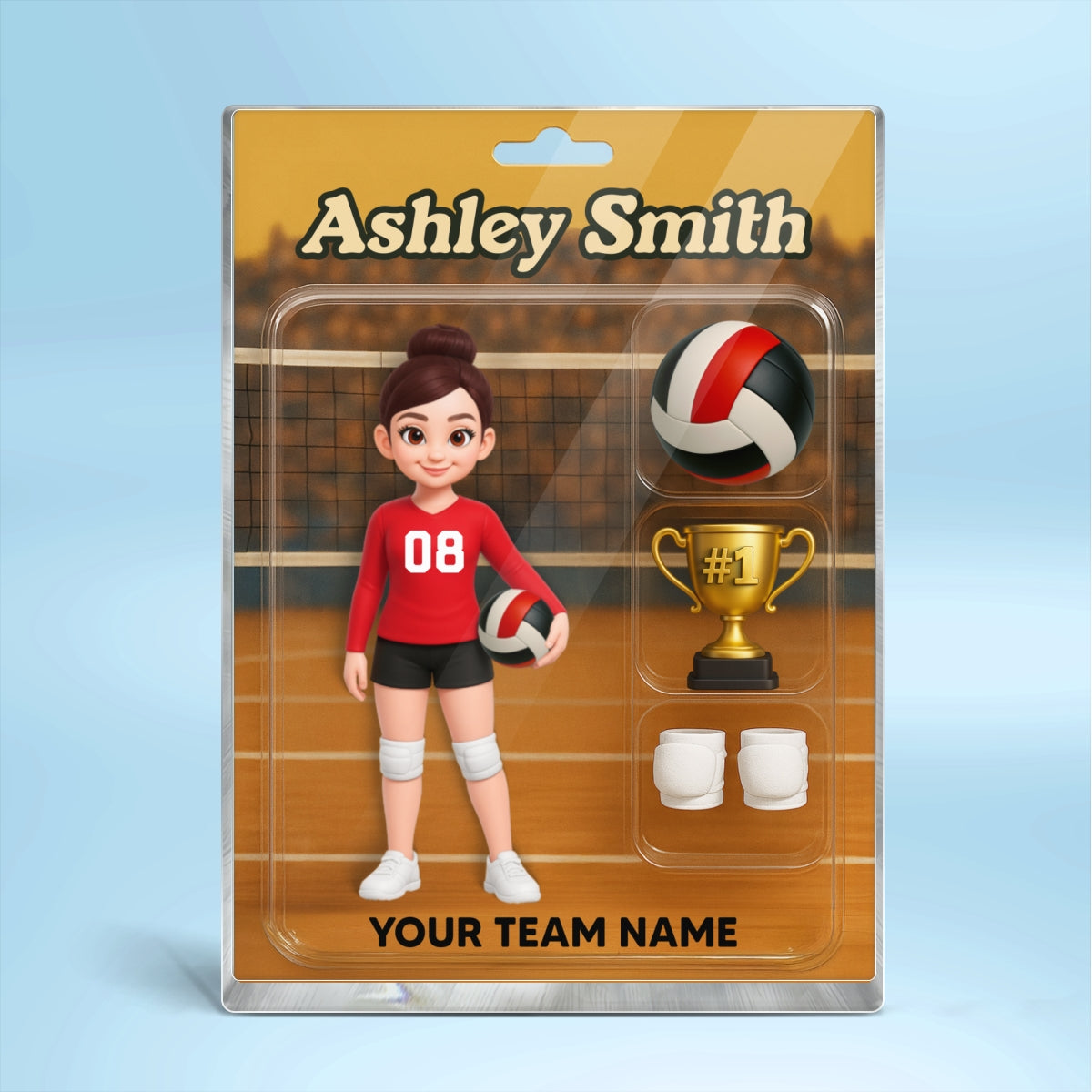 3D Effect Volleyball Player Custom Figure Style - Personalized Acrylic Block Plaque - Unique Christmas Gift For Volleyball Players, Granddaughter, Daughter
